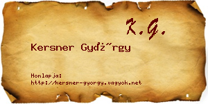 Kersner György névjegykártya