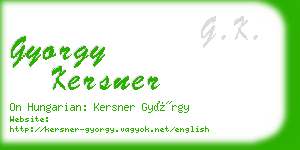 gyorgy kersner business card